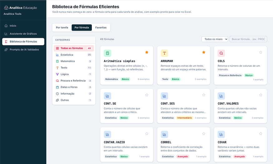 Prévia: Biblioteca de Fórmulas Eficientes